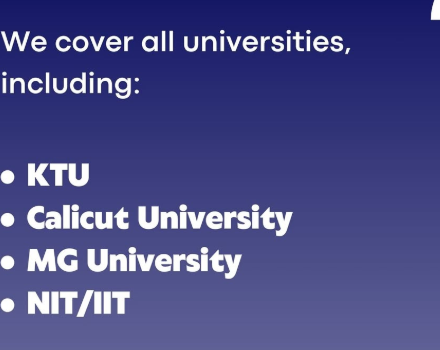 Kerala Universities including KTU, Calicut University, MG University
